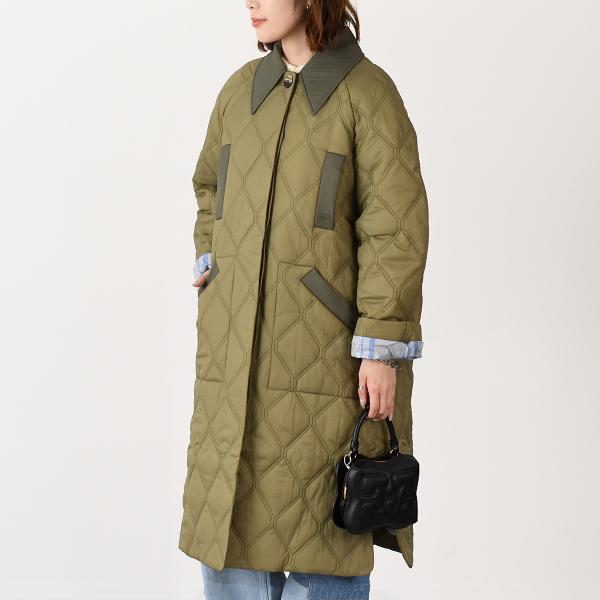GANNI QUILT RAGLAN MIDI COAT