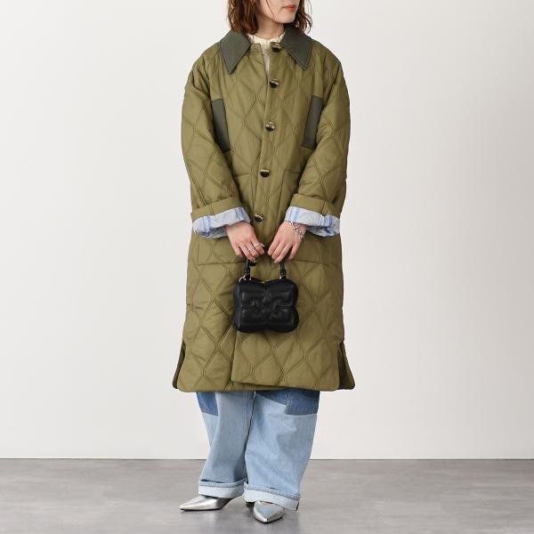GANNI QUILT RAGLAN MIDI COAT