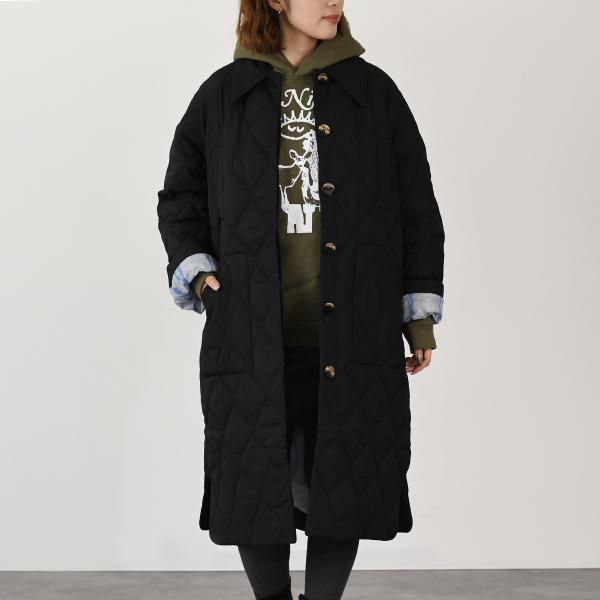 GANNI QUILT RAGLAN MIDI COAT
