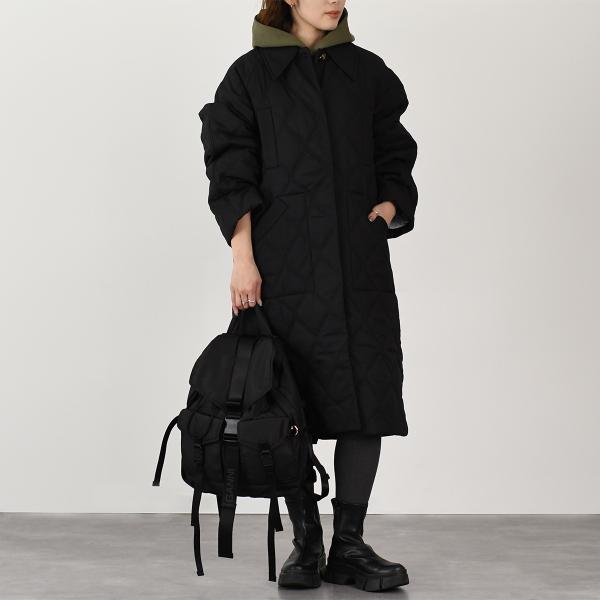 GANNI QUILT RAGLAN MIDI COAT