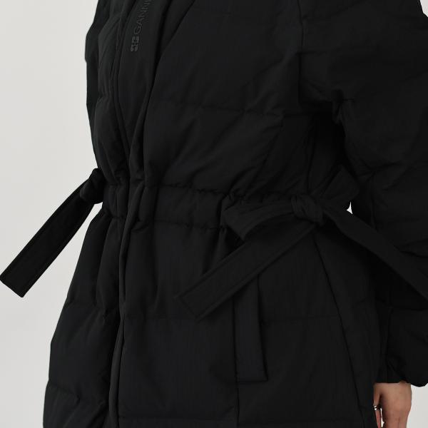GANNI TECH SEERSUCKER PUFFER DOWN COAT