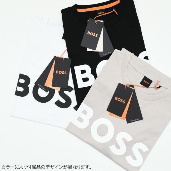 HUGO BOSS コットンジャージー Tシャツ ラバープリントロゴ付き