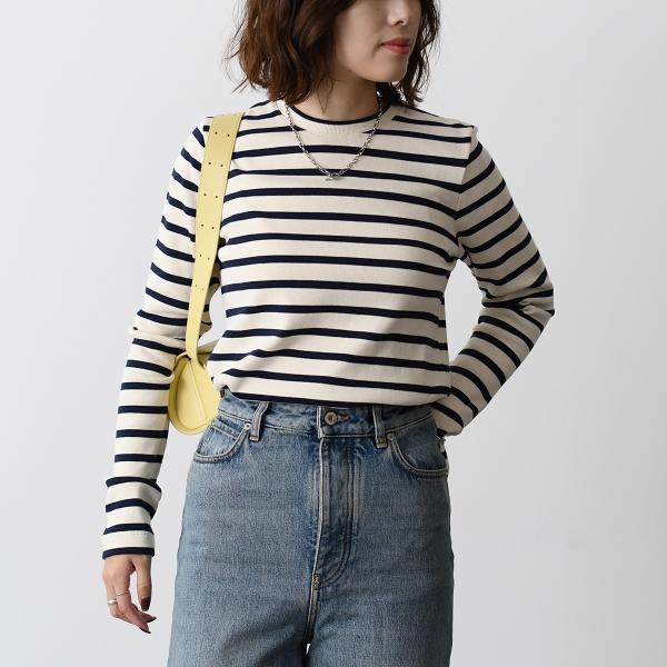 JILSANDER 가방 로고 테두리 긴팔 티셔츠