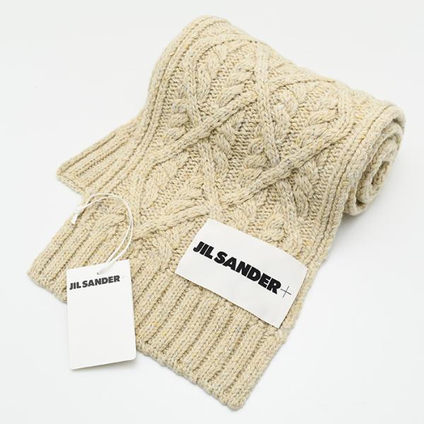 JILSANDER 로고 라벨 울 스카프