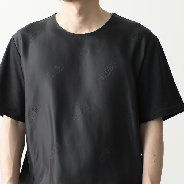MM6 ナンバーロゴプリント サテン Tシャツ