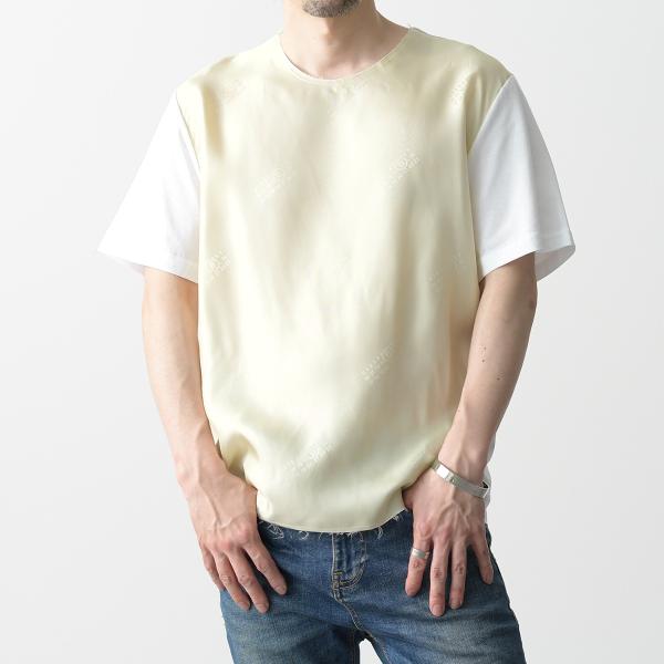 MM6 ナンバーロゴプリント サテン Tシャツ
