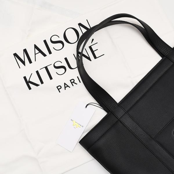 MAISON KITSUNE 폭스 헤드 가죽 미디엄 토트