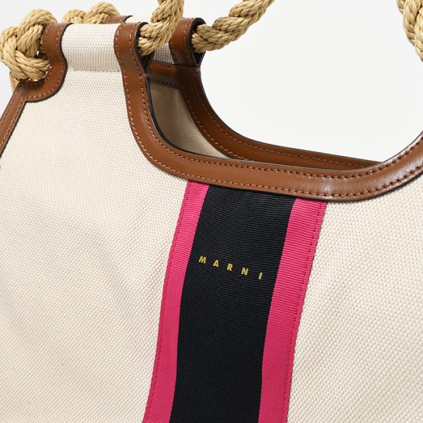 MARNI Rope-handle MARCEL striped canvas bag