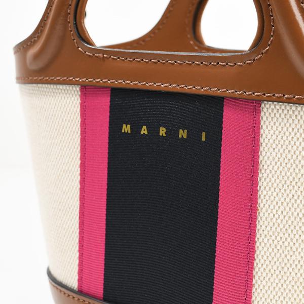 MARNI TOROPICALIA マイクロ ストライプキャンバスバッグ
