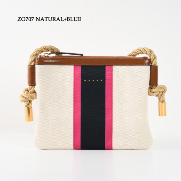 MARNI ストライプキャンバスショルダーバッグ
