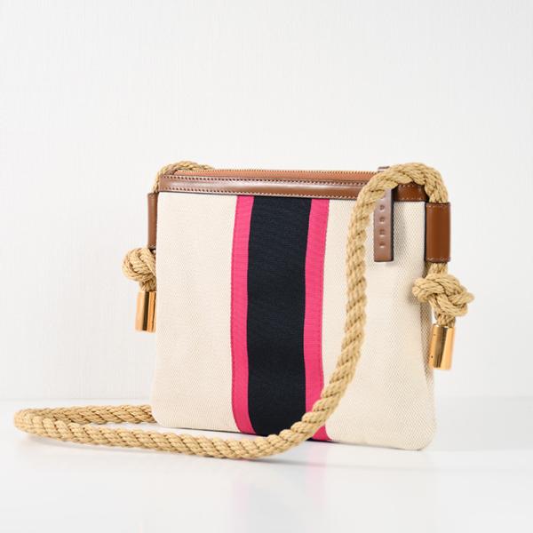 MARNI ストライプキャンバスショルダーバッグ