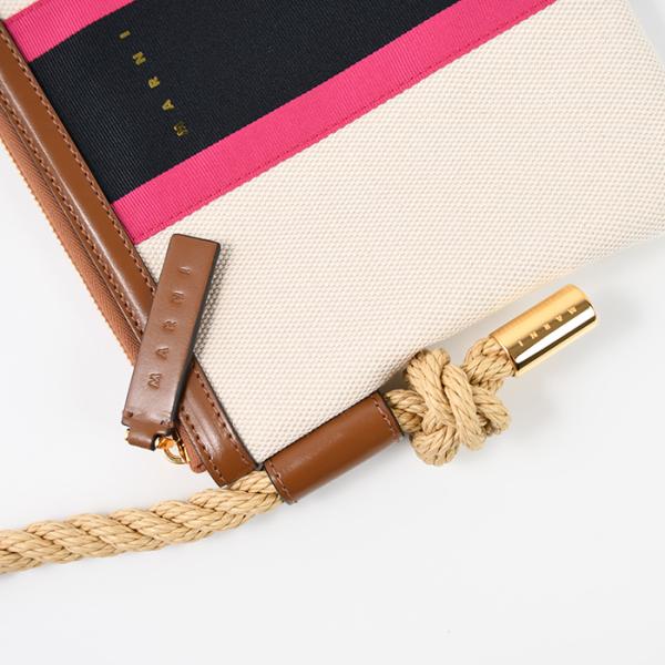 MARNI ストライプキャンバスショルダーバッグ