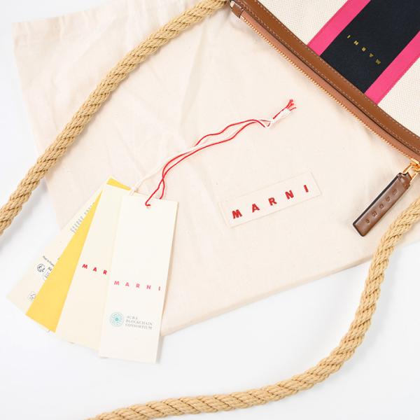 MARNI ストライプキャンバスショルダーバッグ