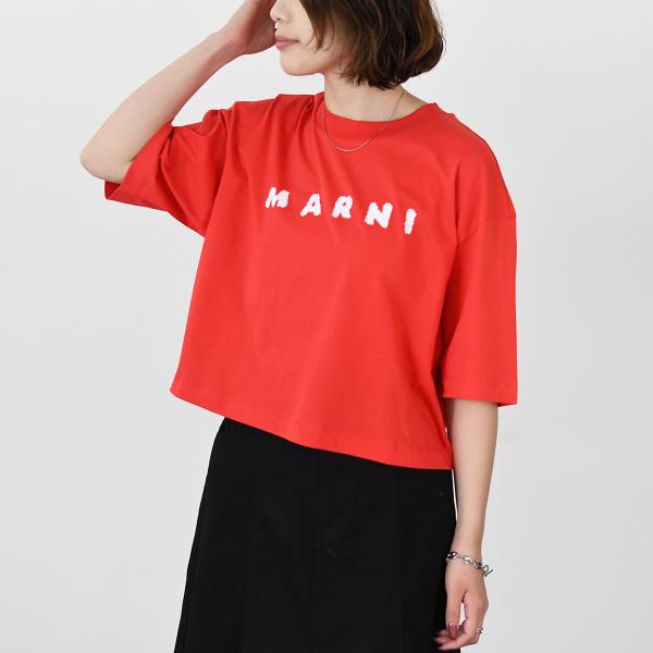 MARNI マルニスクリブルロゴ ボクシーTシャツ