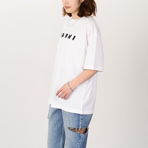 MARNI マルニスクリブルロゴ オーバーサイズ ジャージーTシャツ