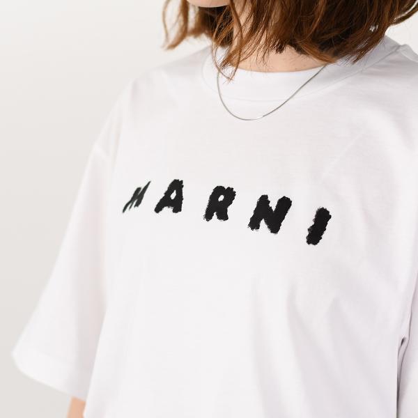 MARNI マルニスクリブルロゴ オーバーサイズ ジャージーTシャツ