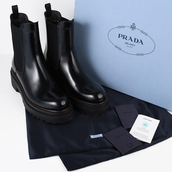 PRADA レザー チェルシーブーツ