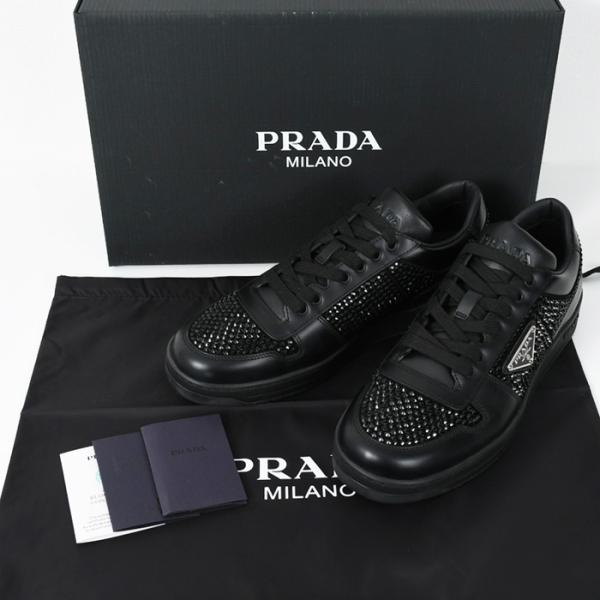 PRADA DownTown leather sneakers with crystals