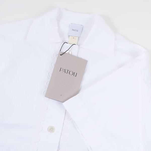 PATOU サステナブルコットン製ウェーブ クロップドシャツ