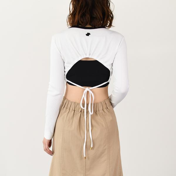 PATOU オープンバック クロップドTシャツ