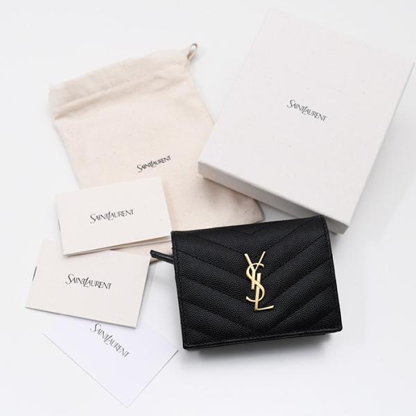 SAINT LAURENT 모노그램 지갑 그라인드 푸들 엠보싱 가죽