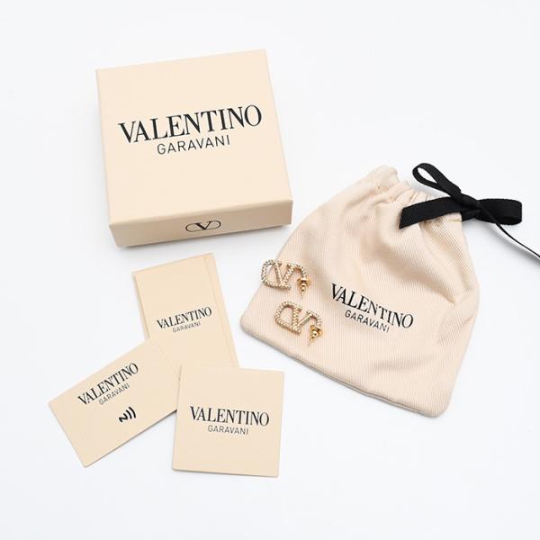 VALENTINO V 로고 메탈 크리스탈 피어싱