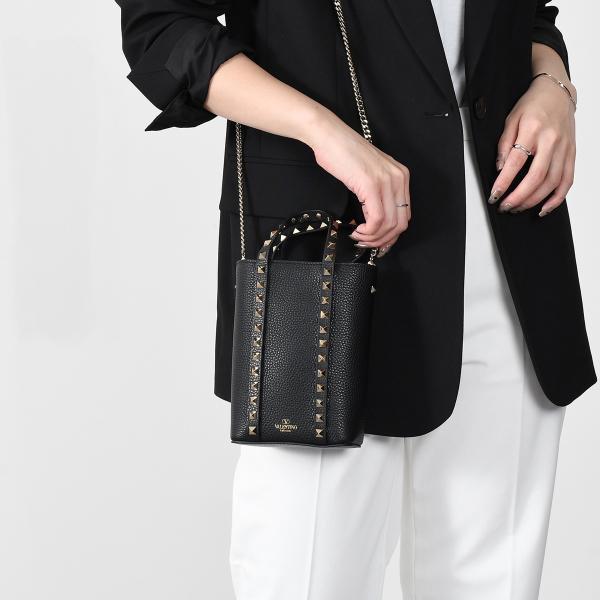 【ドリーム池田店】VALENTINO　ロックスタッズ･ハンドバッグ　12.　ブラック×レザー　IKZ-393 VALENTINO（ヴァレンティノ） ロックスタッズ ハンドバッグ ショルダー