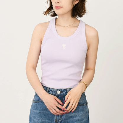 AMI PARIS Ami de Coeur cotton rib tank top 