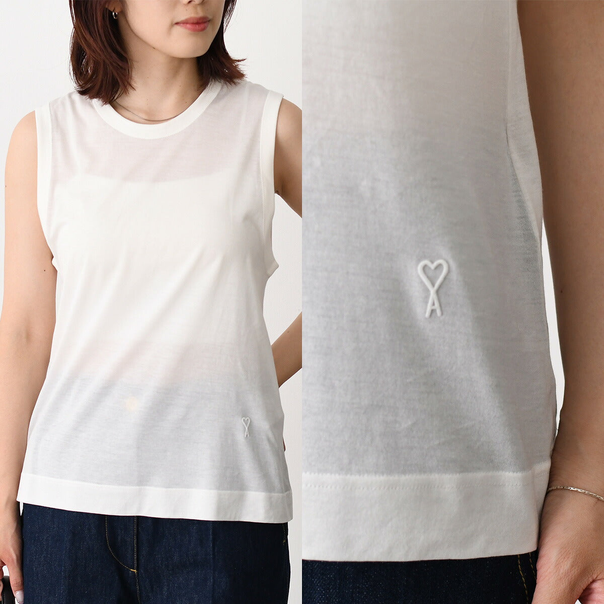 AMI PARIS ノースリーブクルーネックトップス