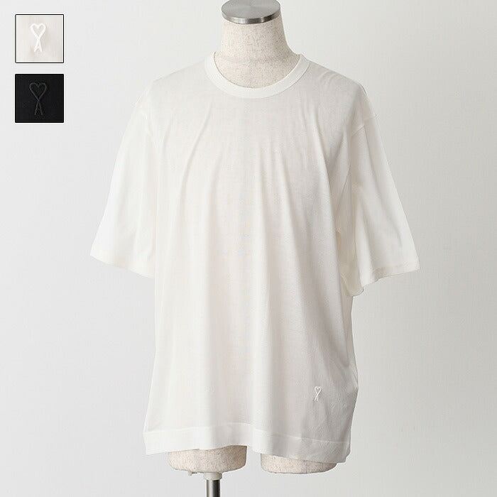 AMI PARIS Ami De Coeur シルケット加工ジャージー ショートスリーブ Tシャツ