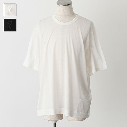 AMI PARIS Ami De Coeur シルケット加工ジャージー ショートスリーブ Tシャツ