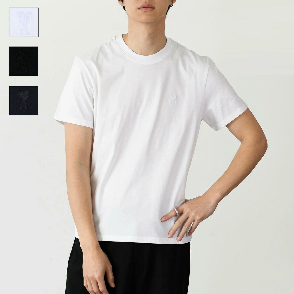 AMI PARIS オーガニックコットンジャージー Tシャツ