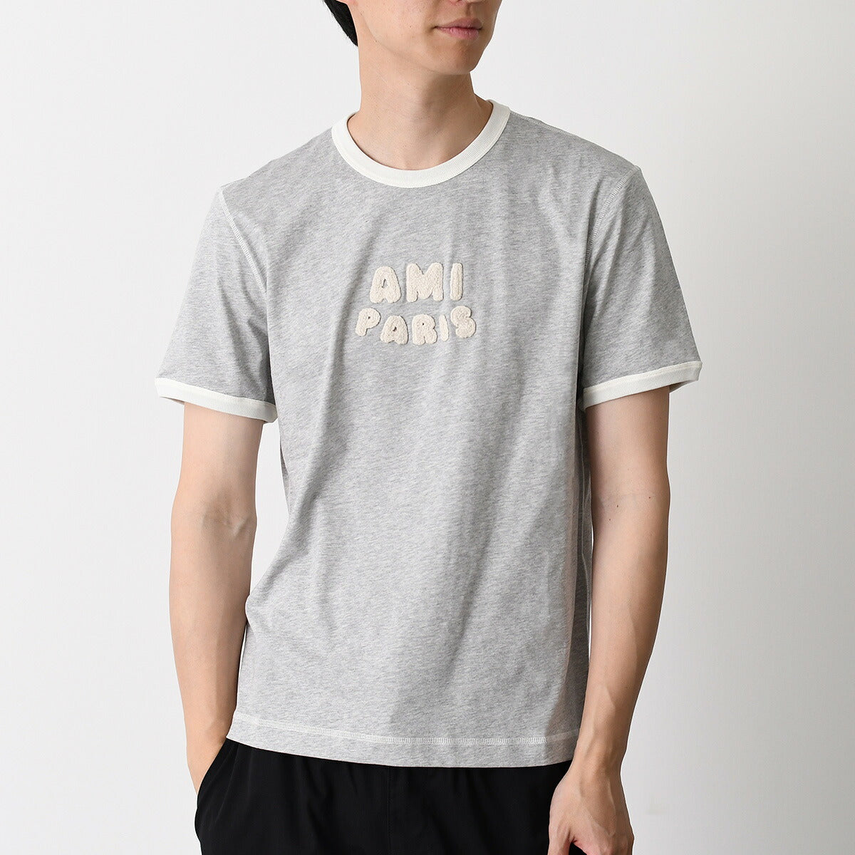 AMI PARIS ニットパッチ クラシックフィットTシャツ