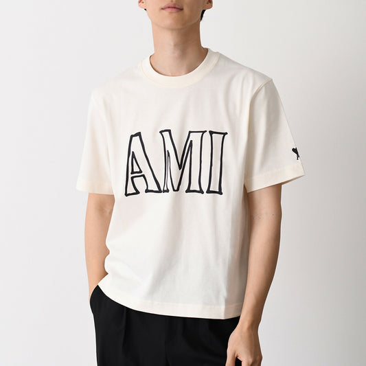 AMI PARIS ティック コットンジャージー ショートスリーブ プリントTシャツ