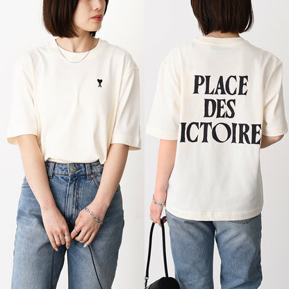 AMI PARIS AMI DE COEUR Place Des Victoires プリント ヘビーコットンジャージー Tシャツ