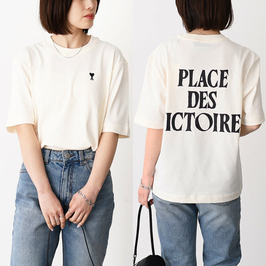 AMI PARIS AMI DE COEUR Place Des Victoires プリント ヘビーコットンジャージー Tシャツ