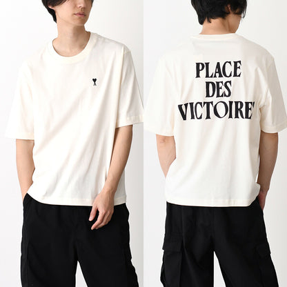 AMI PARIS AMI DE COEUR Place Des Victoires プリント ヘビーコットンジャージー Tシャツ