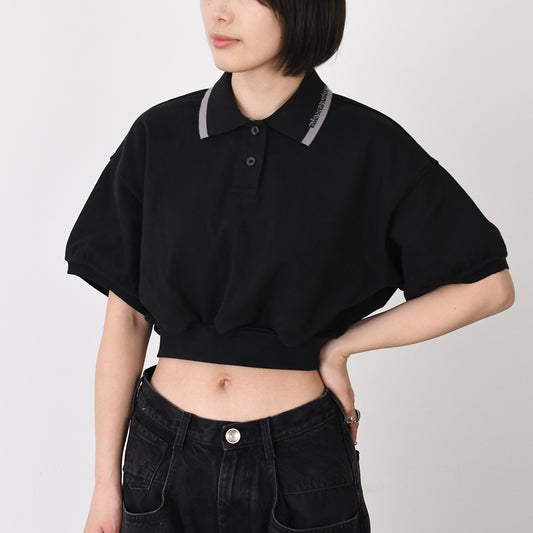 Alexander Wang Cropped Cinch Cotton Polo 