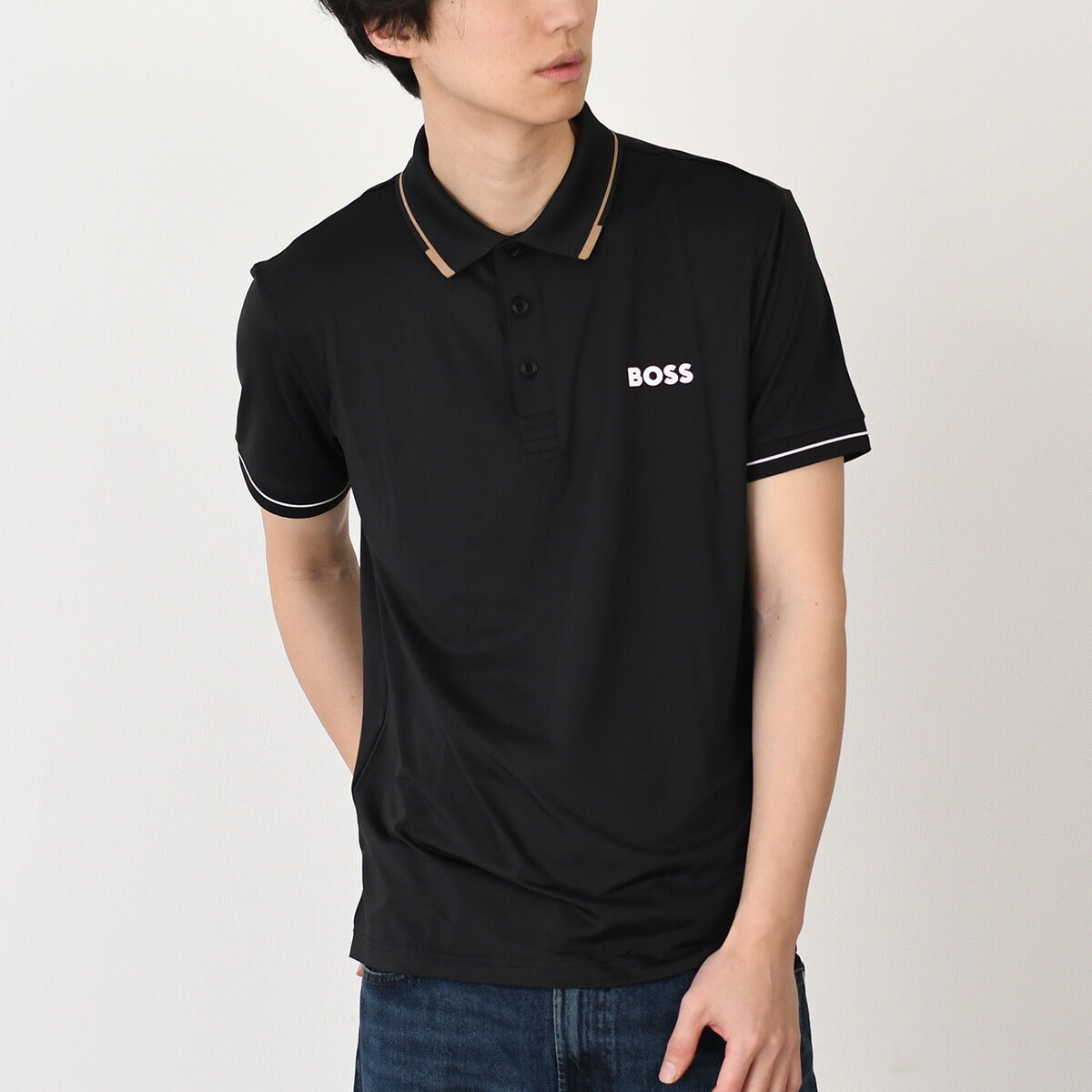 HUGO BOSS ヒューゴボス スリムフィット コントラスロゴ ポロシャツ
