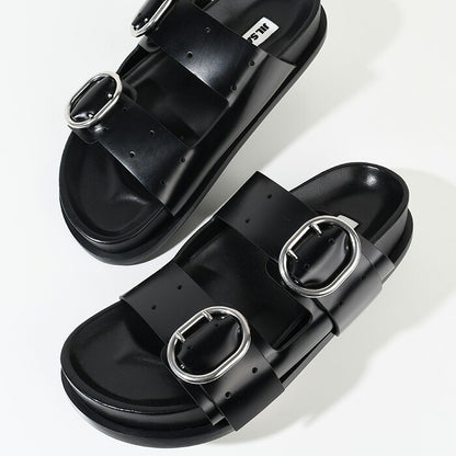 JILSANDER バックルストラップ レザー サンダル