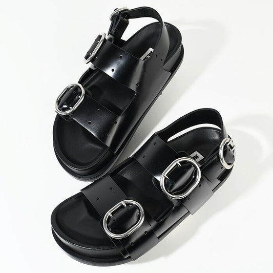 JILSANDER 버클 스트랩 가죽 샌들 