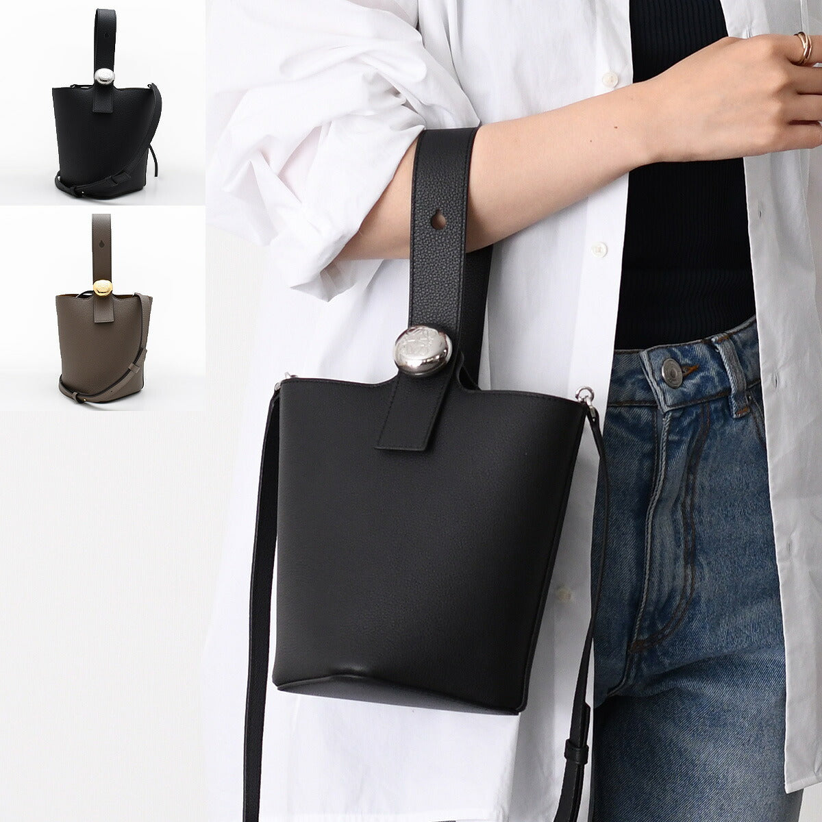 LOEWE ぺブル バケットバッグ ミニ