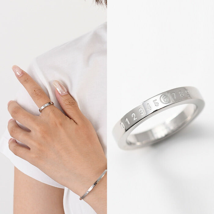 MM6 MAISON MARGIELA Numeric 미니멀 시그니처 3MM 링 