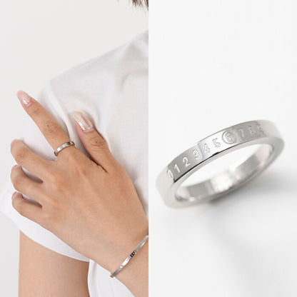 MM6 MAISON MARGIELA Numeric 미니멀 시그니처 3MM 링 
