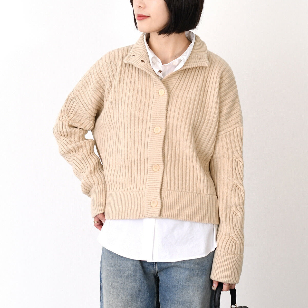 Max Mara AFELIO ウールカシミア リブ カーディガン