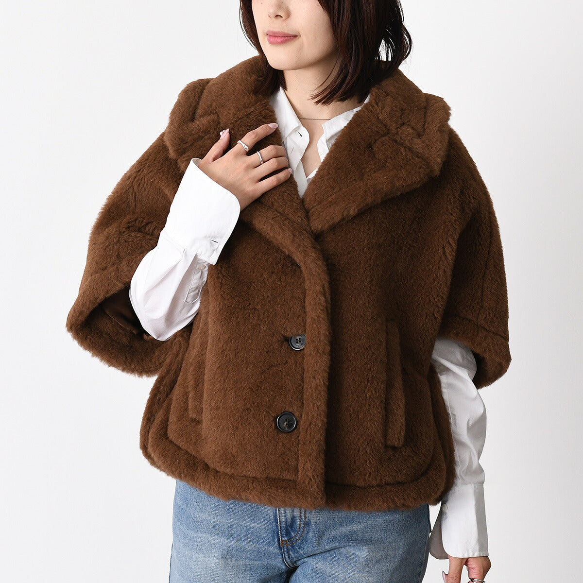 Max Mara CORVINO4 カシミヤ テディベア ケープ