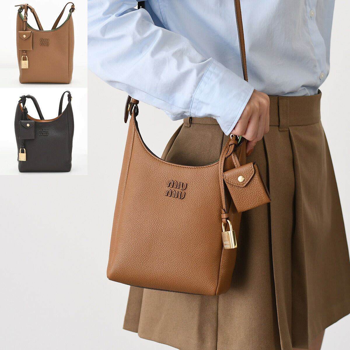 MIU MIU レザーバケットバッグ
