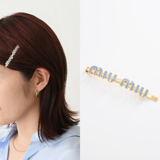 MIU MIU エナメルロゴヘアクリップ