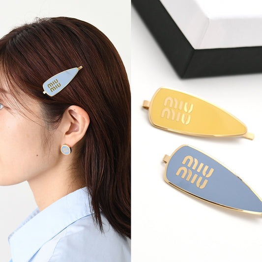 MIU MIU 에나멜 금속 헤어 클립 
