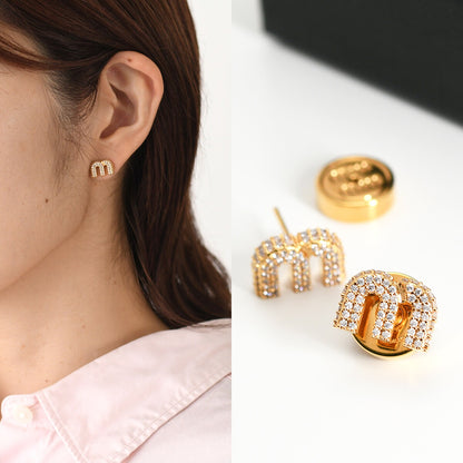 MIU MIU クリスタル付 メタル ピアス